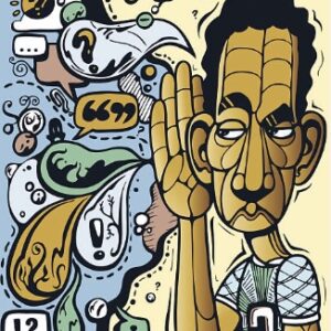 Man getting too much wild information in his ear.